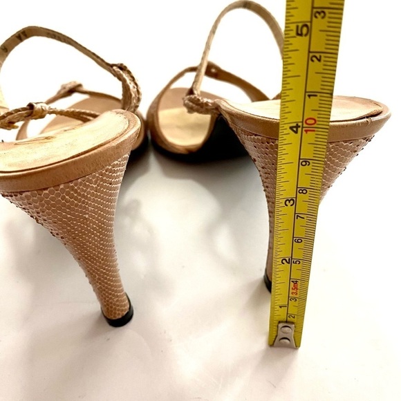 BALENCIAGA Custom Originals Tan Ankle Strap Open-toe Heels Sandals Size 8 AA - Picture 12 of 15